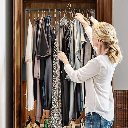 Pull Down Closet Rod, Adjustable 26-35 Inch Wardrobe Lift Rail Organizer Two-way Buffering Heavy Duty Wardrobe Hanger for Cab