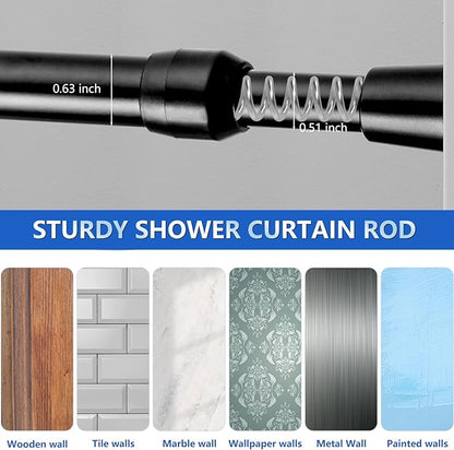 Tension Rod 22 to 36 Inch, Goowin Tension Curtain Rod, 5/8" Diameter No Drilling Small Tension Rod, Expandable Spring Loaded 