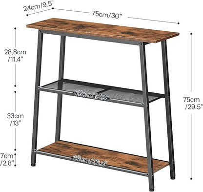 HOOBRO Wall Shelf and Console Table Bundle, 2 Pack Floating Shelves Wall Mounted, Small Entryway Table with Storage Shelves, 