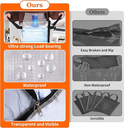 TasticTotes 6 Pack Clear Storage Bags for Comforter, Clothes & Bedding, Plastic Blanket Storage with Zipper and Handle, Movin