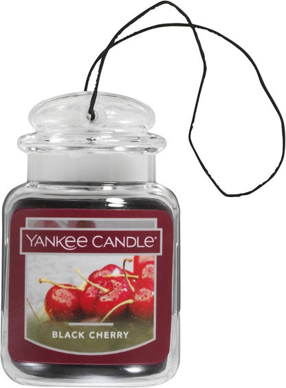 Yankee Candle Car Air Fresheners, Hanging Car Jar Ultimate, Neutralizes Odors Up To 30 Days, Black Cherry, 0.96 OZ (Pack of 6