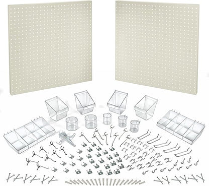 Azar Displays 900988-WHT 48" x 24" Pegboard Organizer Kit in White