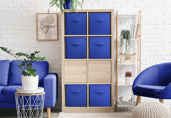 Sorbus Fabric Storage Cubes - 6 Foldable Storage Bins for Organizing Pantry, Cubbies, Toy Box - Clothes Storage & Closet Orga