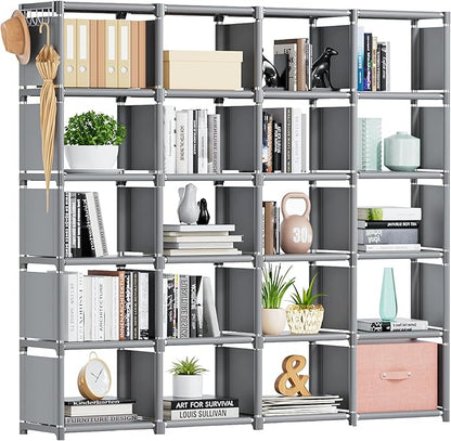 Mavivegue 20 Cube Book Shelf, Storage Organizer, Large DIY Bookcase, Metal Cube Bookshelf, Cubbies Closet Storage Organizer S