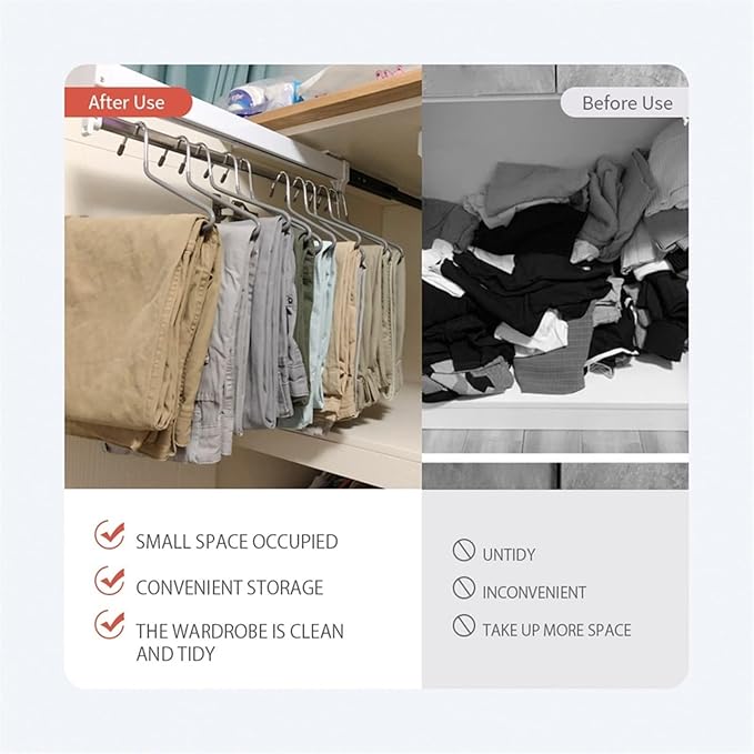 Pull Out Clothes Rail Extendable Pull Out Closet Rod - Wardrobe Pull-Out Trousers Rack, 30-60Cm Extendable Pull-Out Clothes R