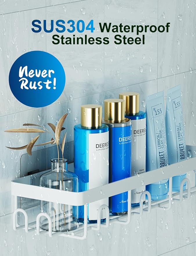 GVY Shower Caddy 5 Pack, Adhesive Shower Organizer Bathroom Shelves,Rustproof Bathroom Organizers and Storage for Home Decor,