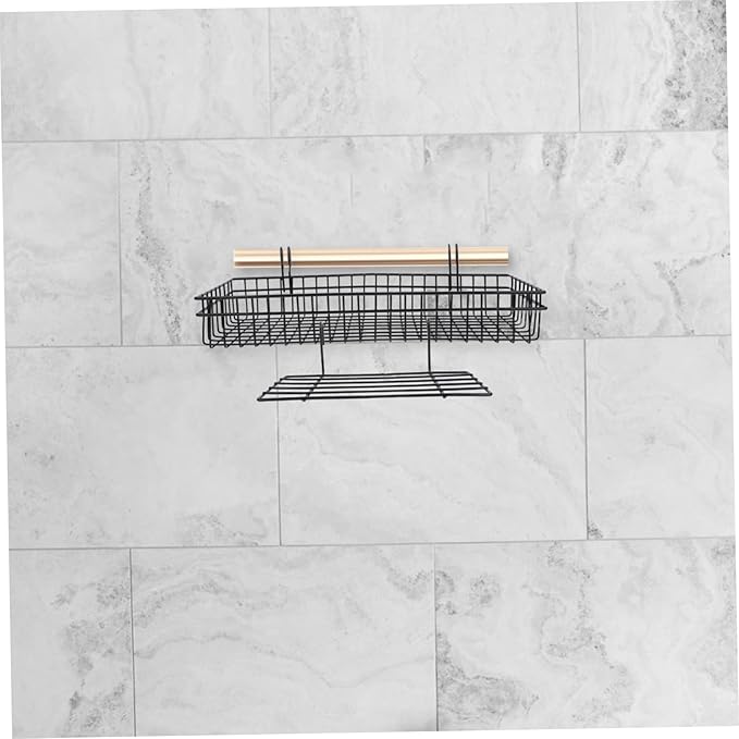 2pcs Metal Wire Wall Mount Baskets Grid Wall Storage Basket for Office Kitchen Bathroom