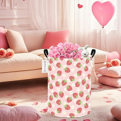 QUEENLALA Large Storage Basket,Laundry Hamper/Bathroom/Home Decor/Collapsible Round Storage Bin,Boys and Girls Hamper/Boxes/C