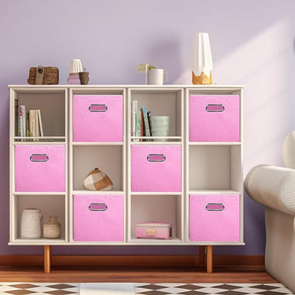 ShellKingdom Storage Bins, Foldable Fabric Storage Cubes And Cloth Storage Organizer Drawer with Metal Handle For Closet And 