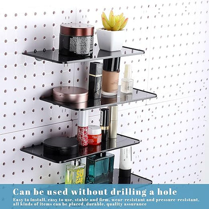 Nuanchu 8 Pack No Drill Pegboard Panels, 10x10 Inch White ABS Plastic Pegboard Wall Mount Organizer Kit for Garage Kitchen Of