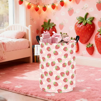 QUEENLALA Large Storage Basket,Laundry Hamper/Bathroom/Home Decor/Collapsible Round Storage Bin,Boys and Girls Hamper/Boxes/C