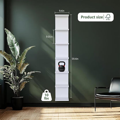 7 Tier Wall Shelf with Lights, White Lack Wall Shelf, Display Floating Shelves with Remote Control for Home Decor Bedroom Van