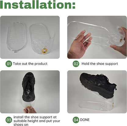 Shoe Slot Organizer 10 Pack - Shoe Slots，Can Save 50% of Shoe Stackers Space，Adjustable Shoe Stacking Device, Double-Layer De