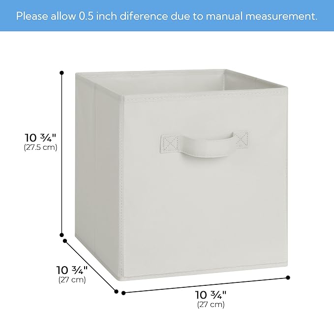 Cupic Cupid 11 Inch Storage Cube, Fabric Cube Storage Bin with Handles, Storage Cube Organizer for Clothes and Toys, Collapsi