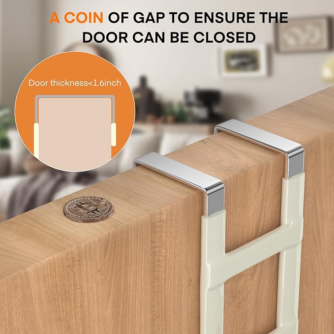 FYY Over The Door Hooks - 2 Pack Heavy Duty Dual-Hook Organizer Hanger with Non-Slip Rubber for Towels, Clothes, Hats & Bags 