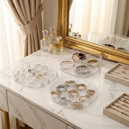 HALAFE Jewelry Box, 3-Layer Acrylic Jewelry Organizer with Handle, Clear Jewelry Boxes for Women Girls, Make up Organizer, Je