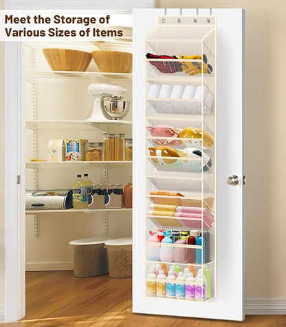 MISSLO 12 Tier Over the Door Shoe Organizer Breathable Mesh Hanging Shoe Rack for Closet Storage Shoe Holder for Door Fit 24 