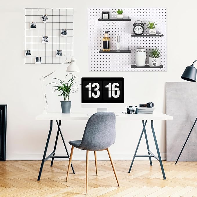 Lineshading 4 Pcs Pegboard Shelves, 12 x 5 Inch Metal Shelf Brackets Pegboard Tray Accessories Wall Organizer for Craft Room 