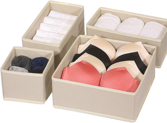 DIOMMELL 9 Pack Foldable Cloth Storage Box Closet Dresser Drawer Organizer Fabric Baskets Bins Containers Divider for Baby Cl