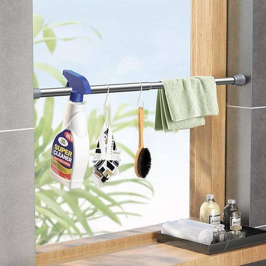 Tension Rod 16 to 26 Inch Sliver Tension Curtain Rod for Window Cupboard Closet Bookshelf Diy Projects Wardrobe，Tension Rod 1