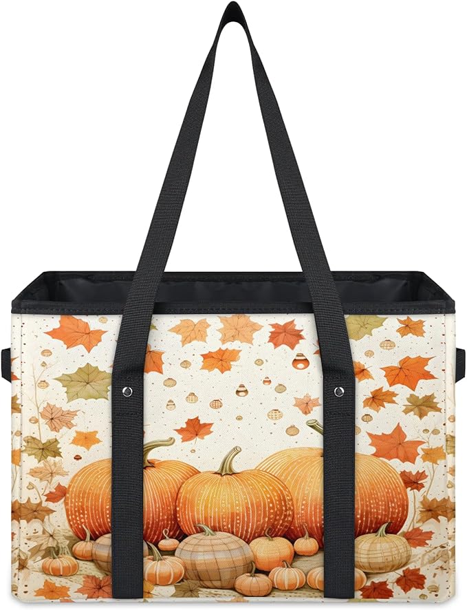 Reusable Grocery Bags Heavy Duty Shopping Bags Foldable Large Tote Bags with Long Handles & Hard Bottom