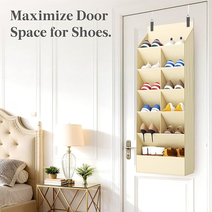 Lifewit 6 Tier Over the Door Shoe Organizer with 11 Large Deep Pockets, Fabric Hanging Shoes Shelf for Closet, Dorm Storage, 
