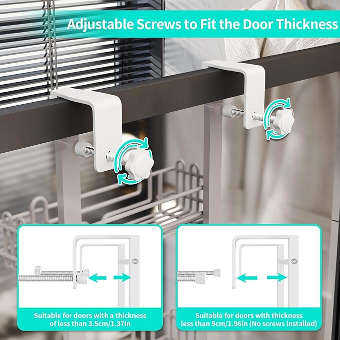 HapiRm 3 Tier Over the Door Shower Caddy, Hanging Shower Caddy with 16 Hooks and 2 Soap Holders, No Drilling Adjustable Hangi