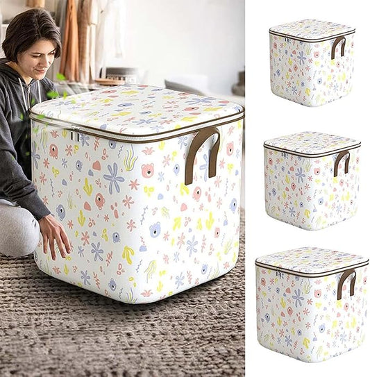 Clothes Storage Bag, Non-Woven Clothes Quilt Foldable Storage Bag, Multipurpose Large Capacity Lightweight Portable Wardrobe 