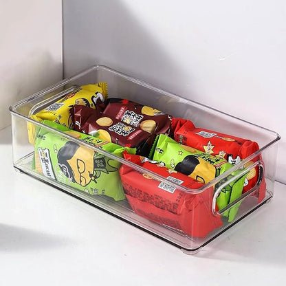 Large Clear Plastic Storage Bins, Pantry Organizers and Storage Containers Fridge Organizer Bins for Organizing Home Kitchen 