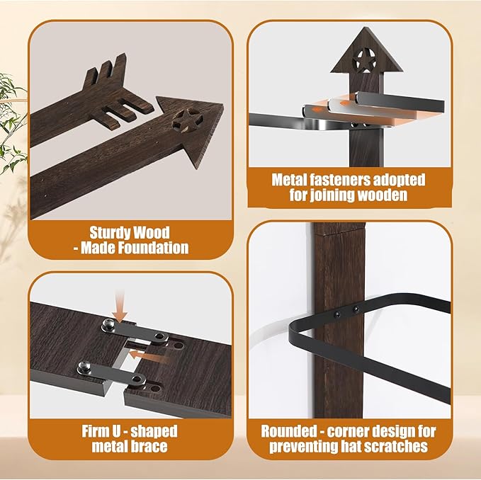 Cowboy Hat Rack -Cowboy hat holder for wall With Heavy- Organize and Display Your Hats with Ease, Wall Mounted Hat Hanger Wes