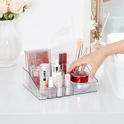 Vtopmart 1 Tier Clear Makeup Organizer with Drawer, Cosmetic Storage for Dresser Countertop and Bathroom Vanity, Beauty Holde