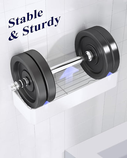 Kitsure Shower Caddy - 2 Pack Adhesive Shower Organizer, Rustproof Metal Shelves, No-Drill Bathroom Organizers and Storage, W