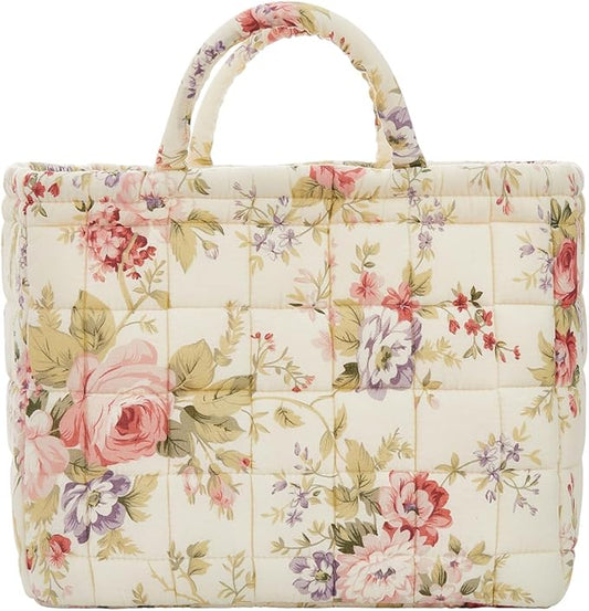 Quilted Laundry Basket with Handles - Multi-Purpose Fabric Storage Basket，Boho Fabric Storage Baskets with Handles for Car, H