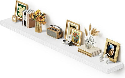 Vivelove 12 in Deep Floating Shelves for Wall, 72" x 12" x 2" Shelves for Room Wall Mounted, 2 Inch Thick Shelf for Bathroom 