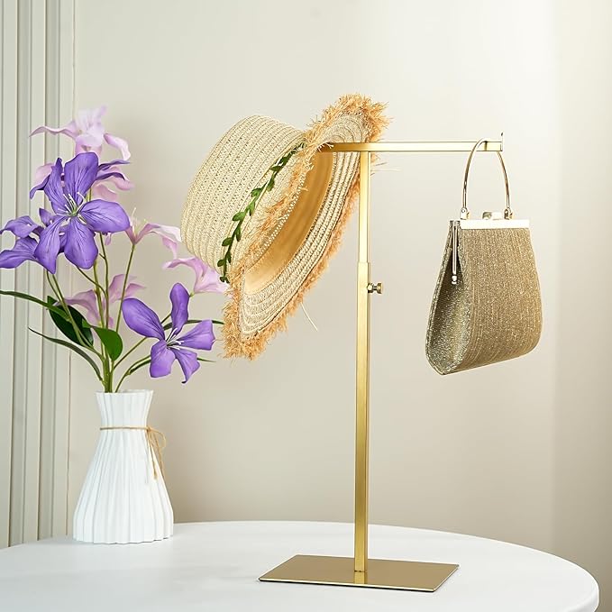 Display Stand Stainless Steel Jewelry Towers Bag Stand Tabletop Double Hook Hanging Jewelry Stands for Necklaces Organizer St