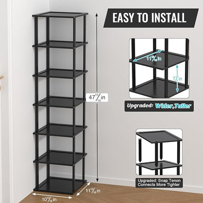 MHXW SXPN Bamboo Free Standing Shoe Rack Shelf Multi Tier Tall Wooden Stackable Shoes Rack Organizer for Closet Front Door En