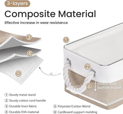 Storage Baskets for Shelves 11.8x7.9x5.2 Inch, Foldable Fabric Storage Bins with Handles, Small Storage Baskets for Organizin