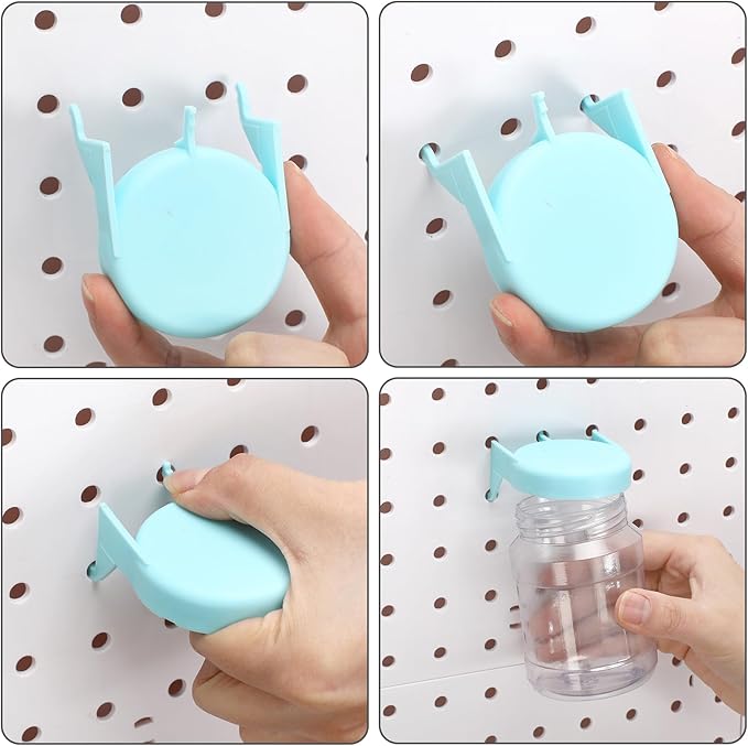 Unittype 20 Set Pegboard Organizer Accessories Peg Boards Jars with Lids Plastic Pegboards Bins Storage Containers Clear Peg 