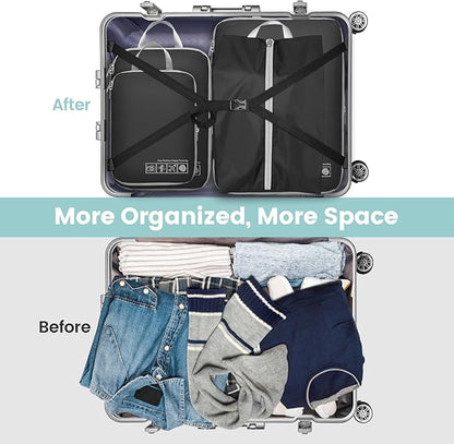 Cambond Compression Packing Cubes for Travel - Lightweight Expandable Travel Bags Luggage Organizers Travel Essentials Compression Cubes for Travel Space Saver for Carry on Suitcases Organizer
