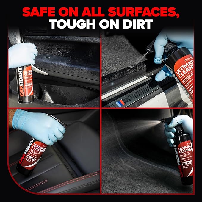 Carfidant Interior Cleaner – Removes Stains & Deep Cleans Car Seats, Leather, Fabric, Upholstery, Plastic, Dashboard & More -
