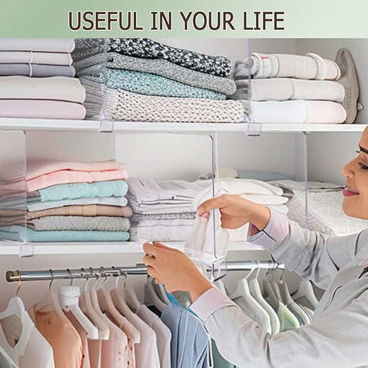 12Pcs Shelf Dividers for Closet Organization, Closet Purse Organizer Acrylic Shelf Dividers Purse Closet Organizer Closet Div
