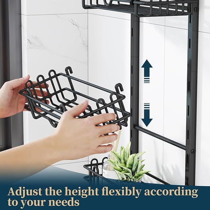 Consumest Shower Caddy Hanging – Rustproof Over Shower Head Hanger with Soap Holder and Hooks, Anti-Slip Shower Shelves for S