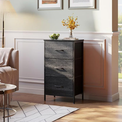 AODK Dresser for Bedroom Nightstand Small Dressers Chest of Drawers End Table for Living Room, Closet Dresser with 3 Storage 