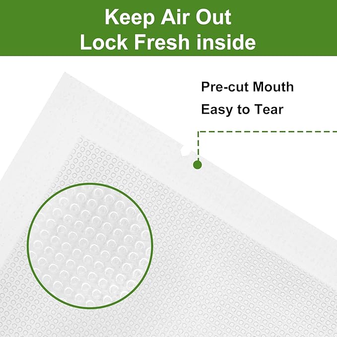 Moretoes 150pcs Vacuum Sealer Bags, Gallon 11" x 16" and Quart 8" x 12" and Pint 6" x 10" Food Saver Bags BPA Free, Pre-cut C