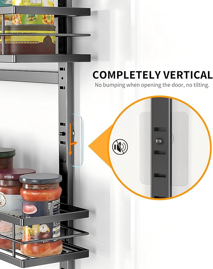 Moforoco 9-Tier Over The Door Pantry Organizer, Pantry Organization and Storage, Black Hanging Basket Wall Spice Rack Seasoni