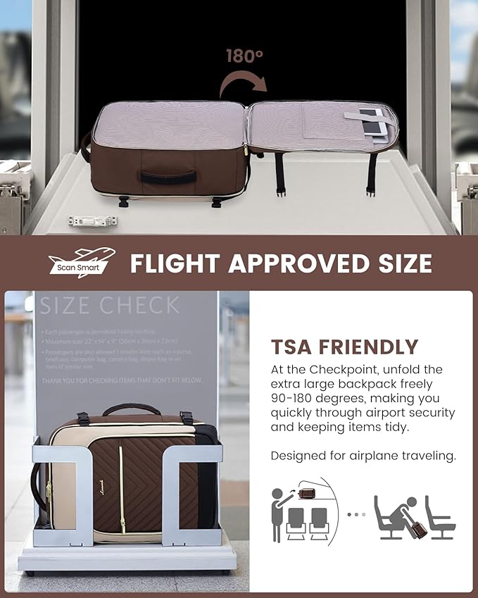 LOVEVOOK Large Travel Backpack for Women, TSA Carry on Backpack for Airplanes, 50L Personal Item Travel Bag for Women fits 17