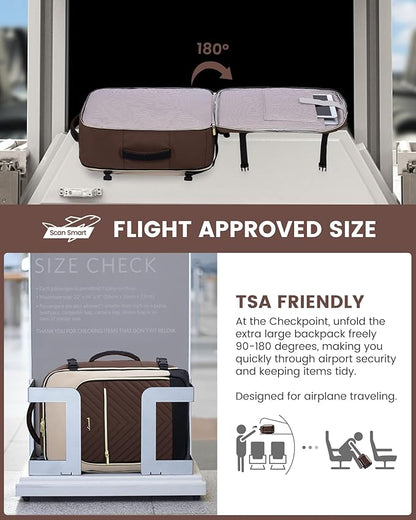 LOVEVOOK Large Travel Backpack for Women, TSA Carry on Backpack for Airplanes, 50L Personal Item Travel Bag for Women fits 17