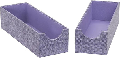 Household Essentials 2-Pack of Drawer Organizers, Sturdy Chipboard With Soft Polyester Cover, Handy and Fashionable Organizat