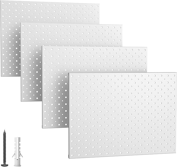 EVERHANGER Metal Pegboard Panels, Heavy Duty Pegboard Wall Organizer, Garage Wall Panels, Tool Storage Organization, 12"X16",