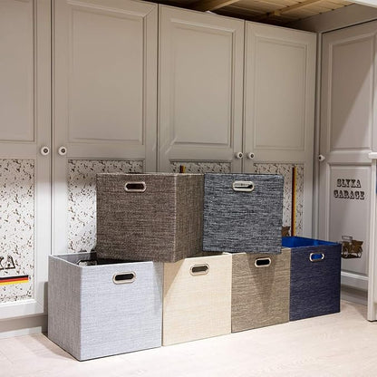 Thicker Fabric Storage Cubes 13 inch Collapsible Storage Bins for Organization, Cubby Storage Boxes for Organizing Shelf Cabi